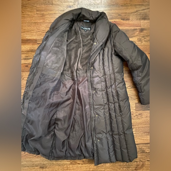 Charcoal Gray full length puffer down jacket size small - Picture 2 of 8